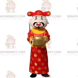 Aasialainen mies, varallisuuden jumala BIGGYMONKEY™ maskottiasu