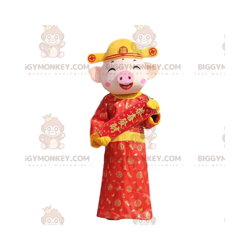 Schwein BIGGYMONKEY™ Maskottchenkostüm, asiatisches