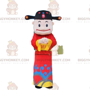 Asian Man God of Wealth BIGGYMONKEY™ Mascot Costume –
