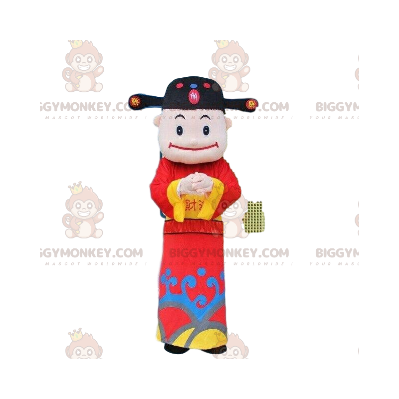 Asiatisk man God of Wealth BIGGYMONKEY™ maskotdräkt -