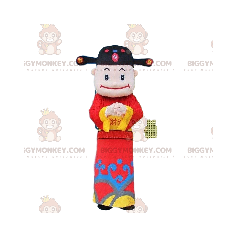 Aziatische man God of Wealth BIGGYMONKEY™ mascottekostuum -