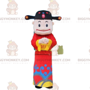 Asiatisk man God of Wealth BIGGYMONKEY™ maskotdräkt -