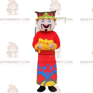 BIGGYMONKEY™ Asiatisk kinesisk man God of Wealth Maskotdräkt -