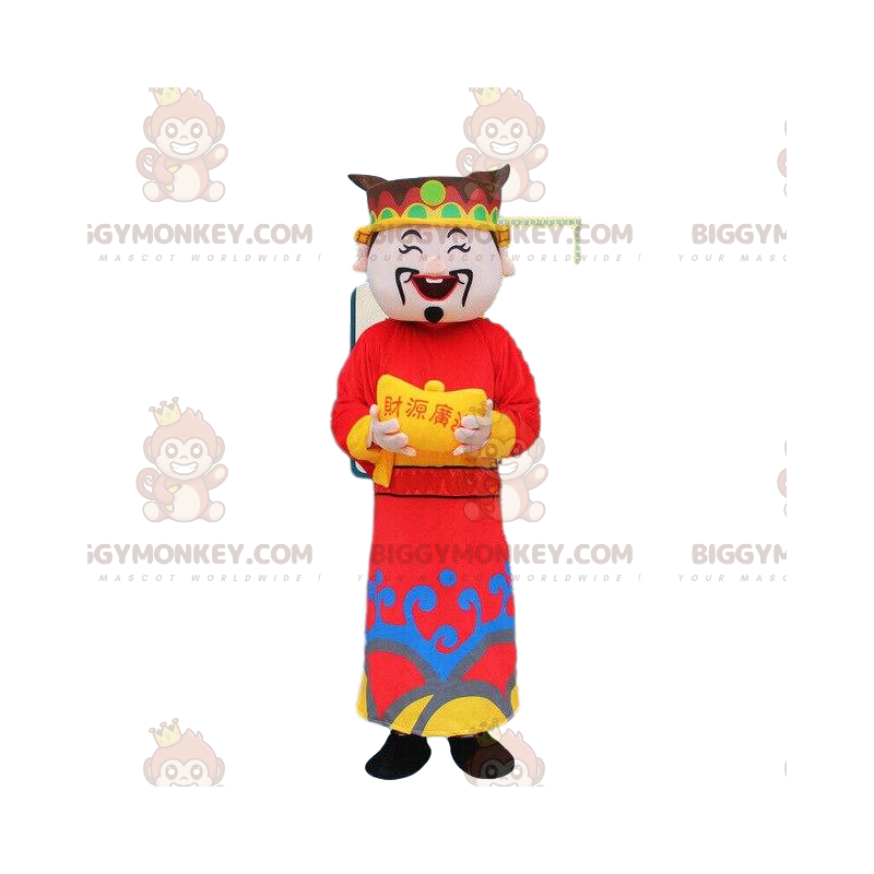 Kostým maskota boha bohatství BIGGYMONKEY™ asijský Číňan –