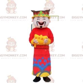 Costume de mascotte BIGGYMONKEY™ asiatique, homme chinois, dieu