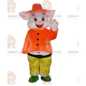 Fato de mascote de porco rosa BIGGYMONKEY™, fato de 3