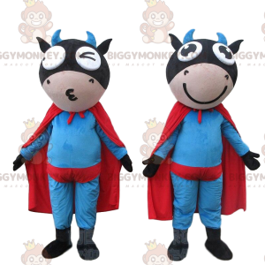 2 superhrdinské krávy maskota BIGGYMONKEY™, kostýmy superhrdinů
