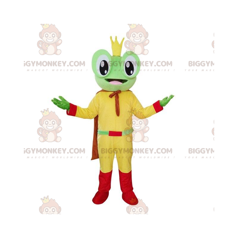 Costume de mascotte BIGGYMONKEY™ de grenouille, costume de roi