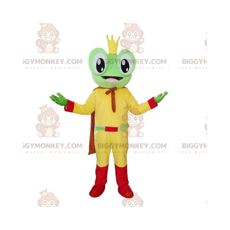Frog BIGGYMONKEY™ maskottiasu, kuningasasu, sankariasu -