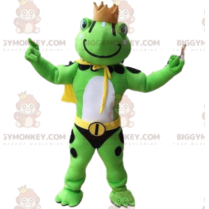 Costume de mascotte BIGGYMONKEY™ de grenouille, costume de roi