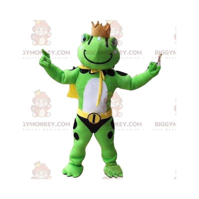 Costume da mascotte rana BIGGYMONKEY™, costume da re, costume