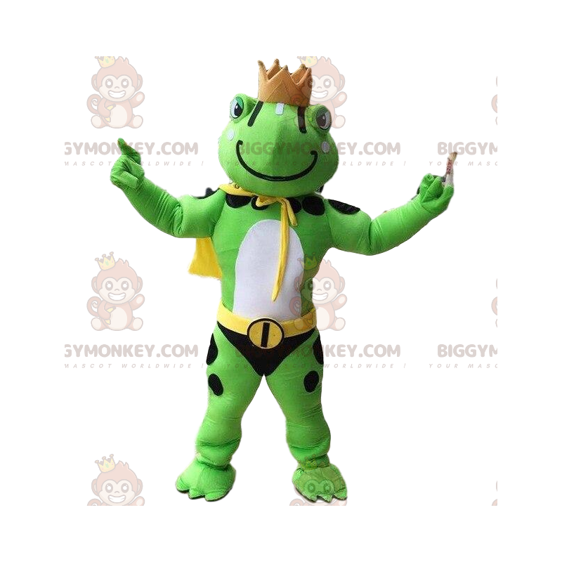 Frog BIGGYMONKEY™ mascot costume, king costume, hero costume -