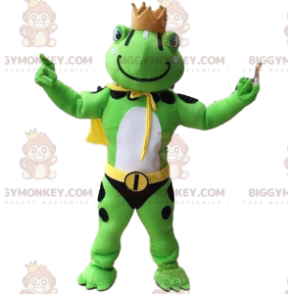 Frog BIGGYMONKEY™ mascot costume, king costume, hero costume –