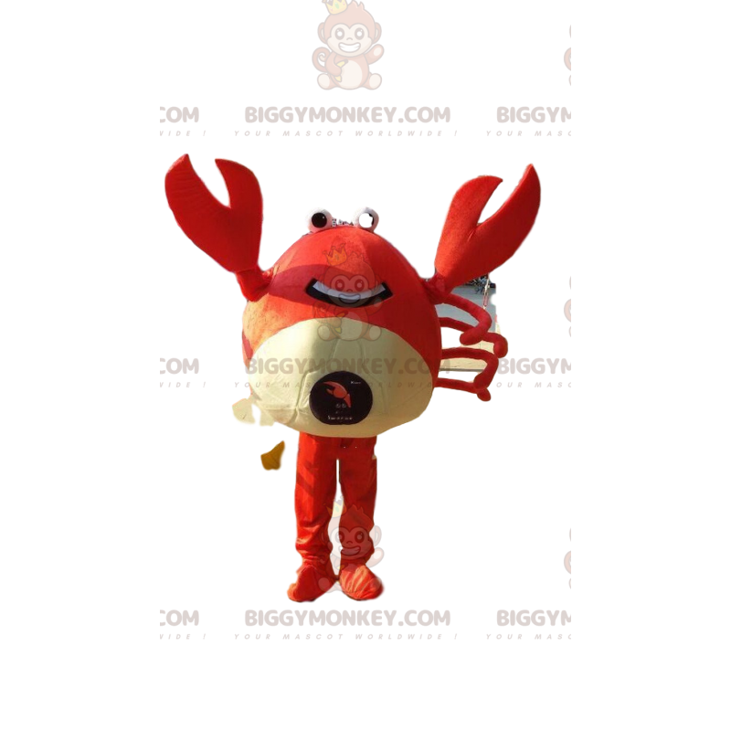 Crab BIGGYMONKEY™ mascot costume, crustacean costume, crab