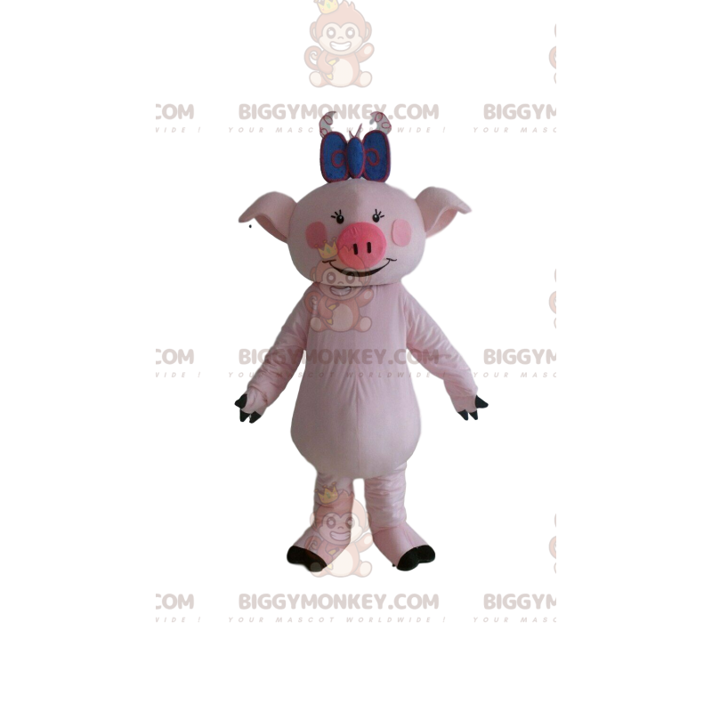 Pig BIGGYMONKEY™ Mascot Costume, Sow Costume, Giant Pink Pig -