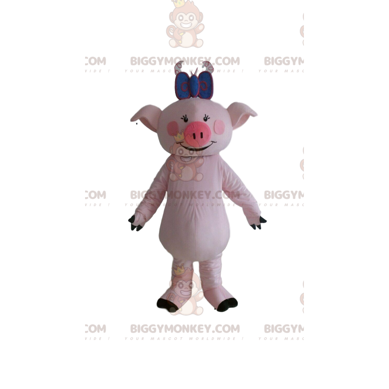 Pig BIGGYMONKEY™ Mascot Costume, Sow Costume, Giant Pink Pig –