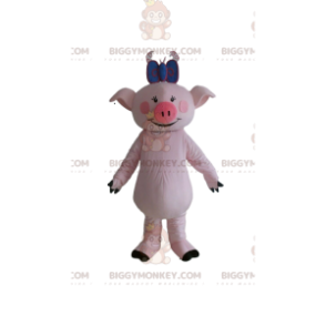 Gris BIGGYMONKEY™ maskotkostume, sokostume, kæmpe lyserød gris
