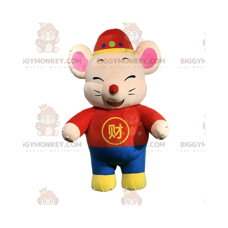 Costume de mascotte BIGGYMONKEY™ de souris, costume asiatique
