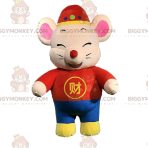 Costume de mascotte BIGGYMONKEY™ de souris, costume asiatique