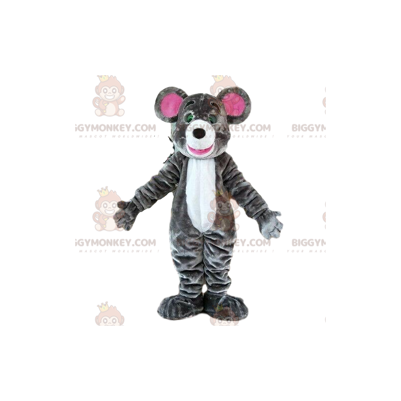 Costume de mascotte BIGGYMONKEY™ de souris grise, costume de