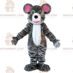 Costume de mascotte BIGGYMONKEY™ de souris grise, costume de