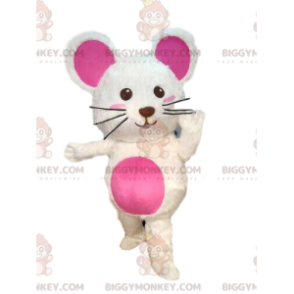 Valkoinen hiiri BIGGYMONKEY™ maskottiasu, jyrsijäasu