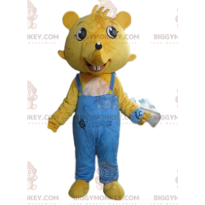 Costume de mascotte BIGGYMONKEY™ de souris jaune, costume de