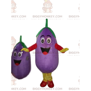 Aubergine BIGGYMONKEY™ mascottekostuum, groentekostuum