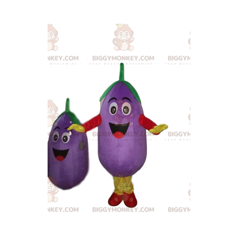 Aubergine BIGGYMONKEY™ Maskottchenkostüm, Gemüsekostüm