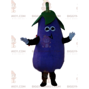 Aubergine BIGGYMONKEY™ mascottekostuum, groentekostuum