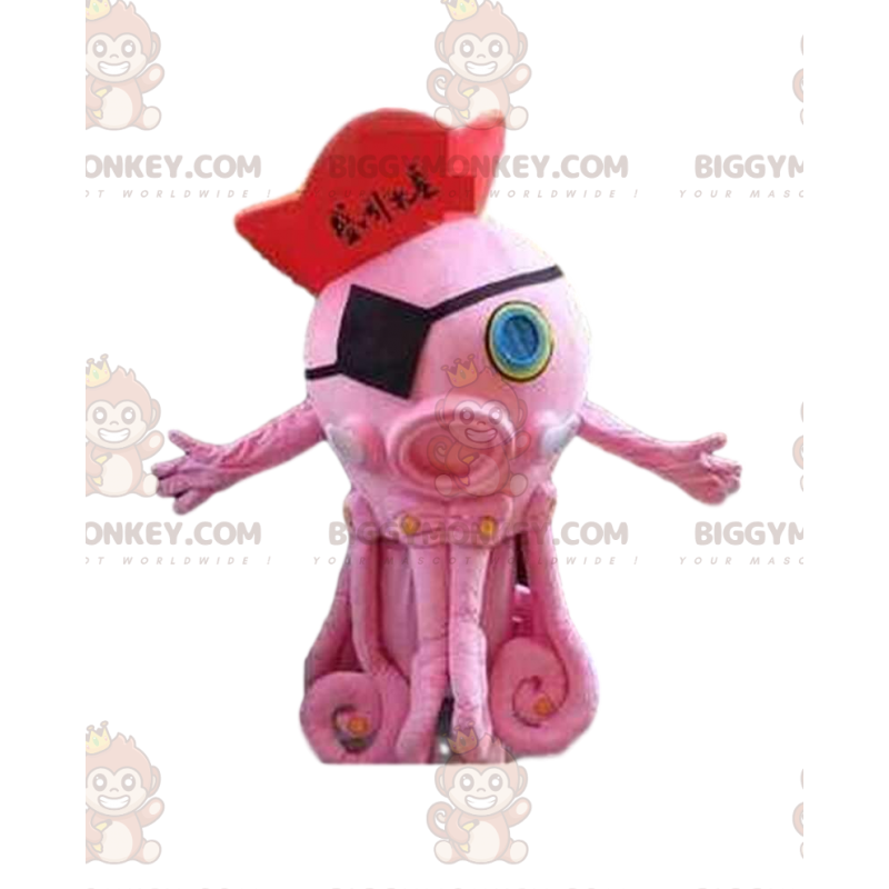 Pink blæksprutte BIGGYMONKEY™ maskot kostume, blæksprutte