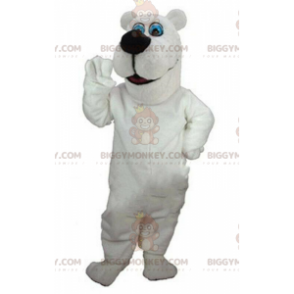 Hvid bamse BIGGYMONKEY™ maskotkostume, hvidbjørnekostume