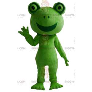 Στολή μασκότ BIGGYMONKEY™ πράσινου βάτραχου, στολή πράσινου