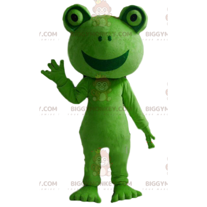 Costume de mascotte BIGGYMONKEY™ de grenouille verte, costume