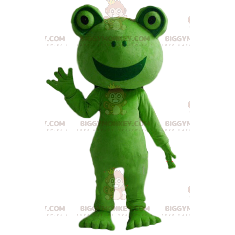 Green frog BIGGYMONKEY™ mascot costume, green toad costume -
