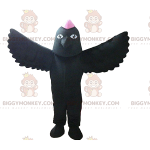 Costume da mascotte uccello nero BIGGYMONKEY™, costume da