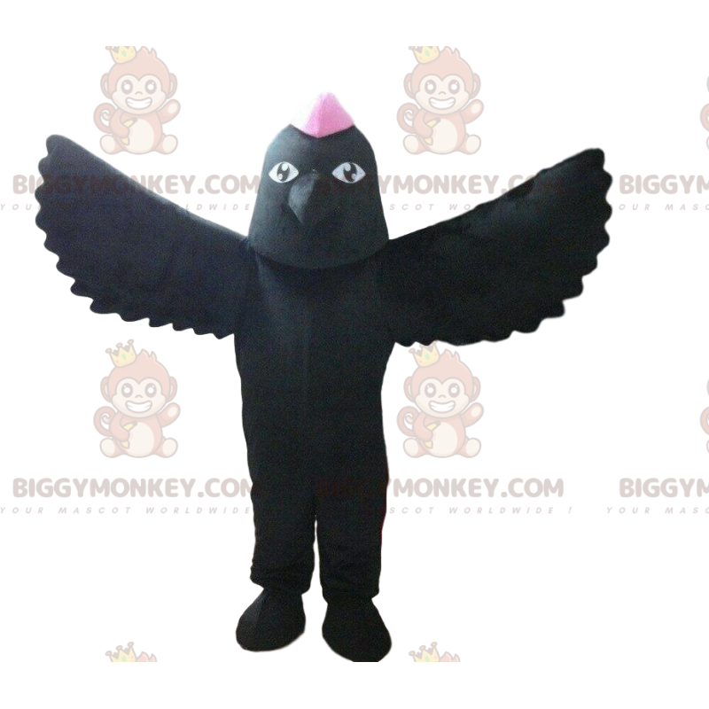 Costume da mascotte uccello nero BIGGYMONKEY™, costume da