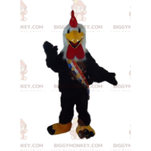 Black rooster BIGGYMONKEY™ mascot costume, chicken costume, hen