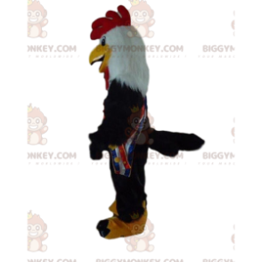 Sort hane BIGGYMONKEY™ maskot kostume, kylling kostume, høne