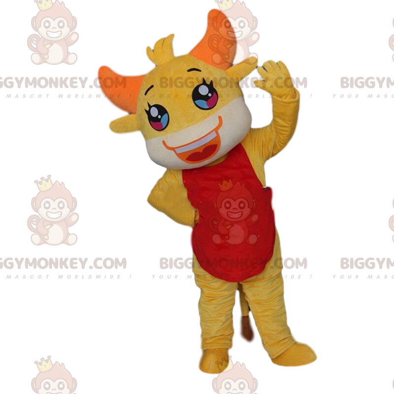 Yellow Tiger BIGGYMONKEY™ Mascot Costume, Yellow Animal