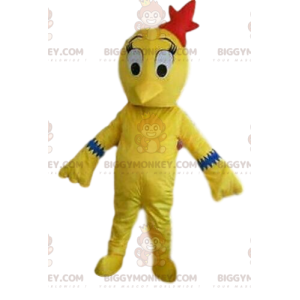 BIGGYMONKEY™ costume da mascotte di uccello giallo, costume da