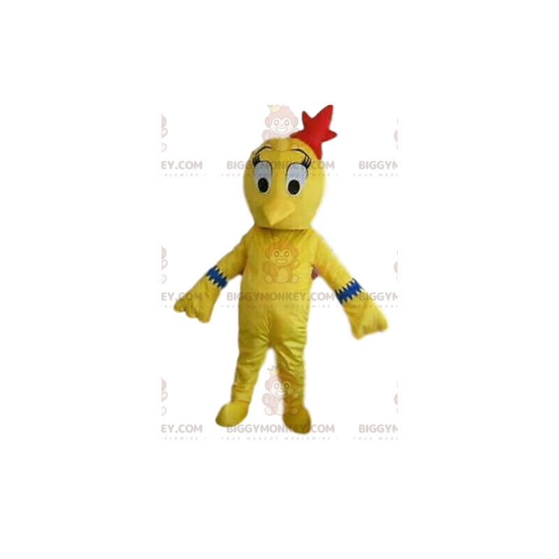 BIGGYMONKEY™ costume da mascotte di uccello giallo, costume da