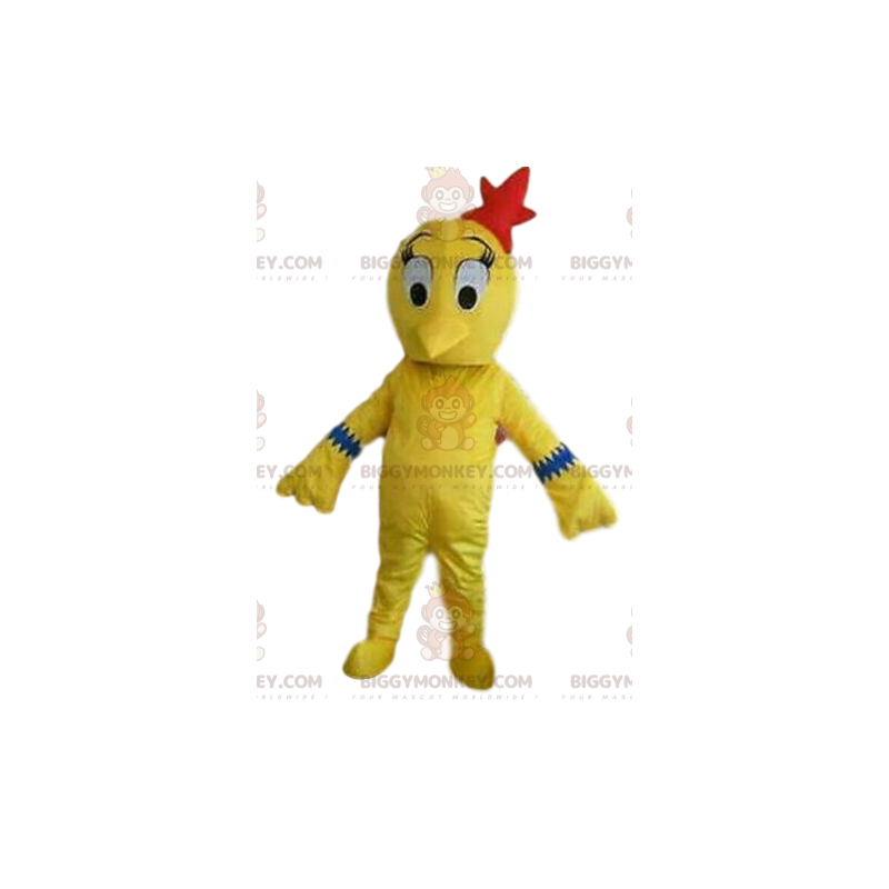 BIGGYMONKEY™ maskotdräkt av gul fågel, kanariekostym, gul fancy