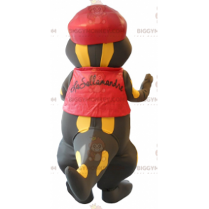 BIGGYMONKEY™ Mascot Costume Cute Black and Yellow Salamander