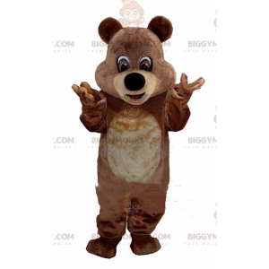 Brown bear BIGGYMONKEY™ mascot costume, brown teddy bear
