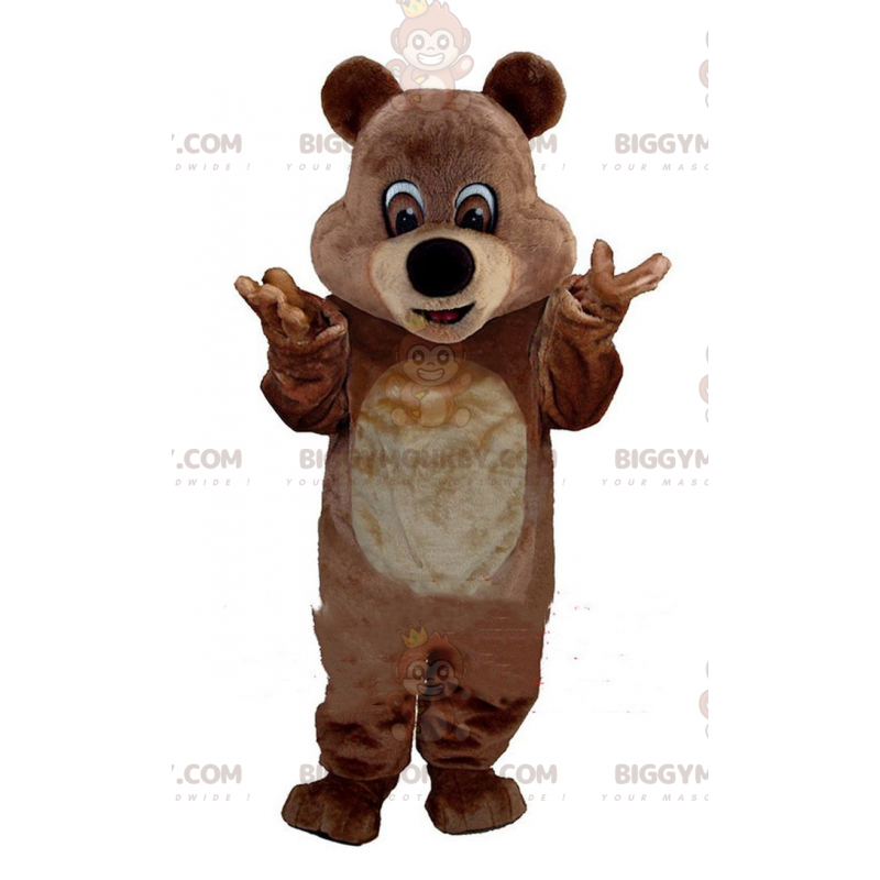 Braunbär BIGGYMONKEY™ Maskottchenkostüm, braunes Teddybärkostüm