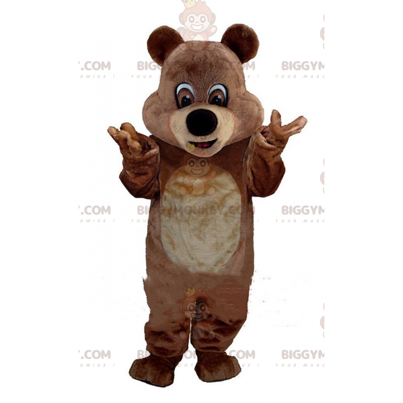 Στολή μασκότ BIGGYMONKEY™ καφέ αρκούδα, στολή καφέ αρκουδάκι -