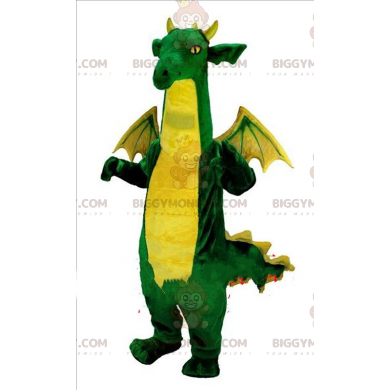 Kostium maskotki BIGGYMONKEY™ zielony i żółty smok, kostium