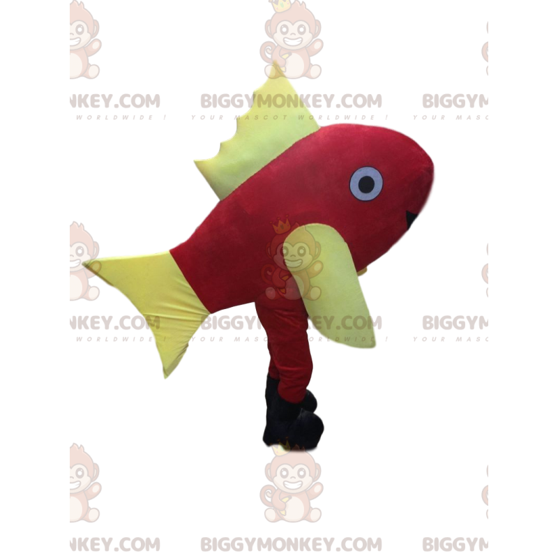 Giant Gold and Yellow Fish BIGGYMONKEY™ Mascot Costume, April