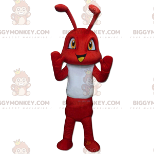 Rød myre BIGGYMONKEY™ maskot kostume, insekt kostume, rødt